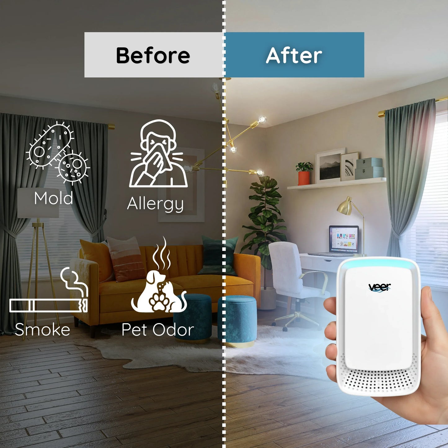 veer™ | Air Purifier That Clears Odors & Musty Air
