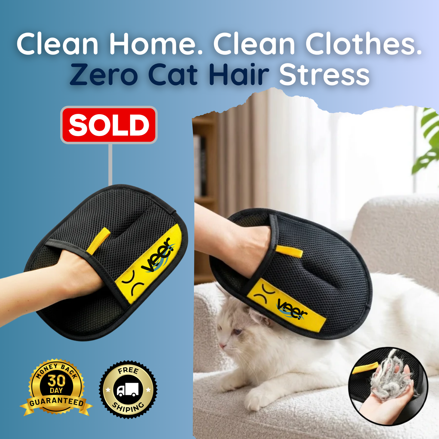 Remove Pet Hair in Seconds Without Effort