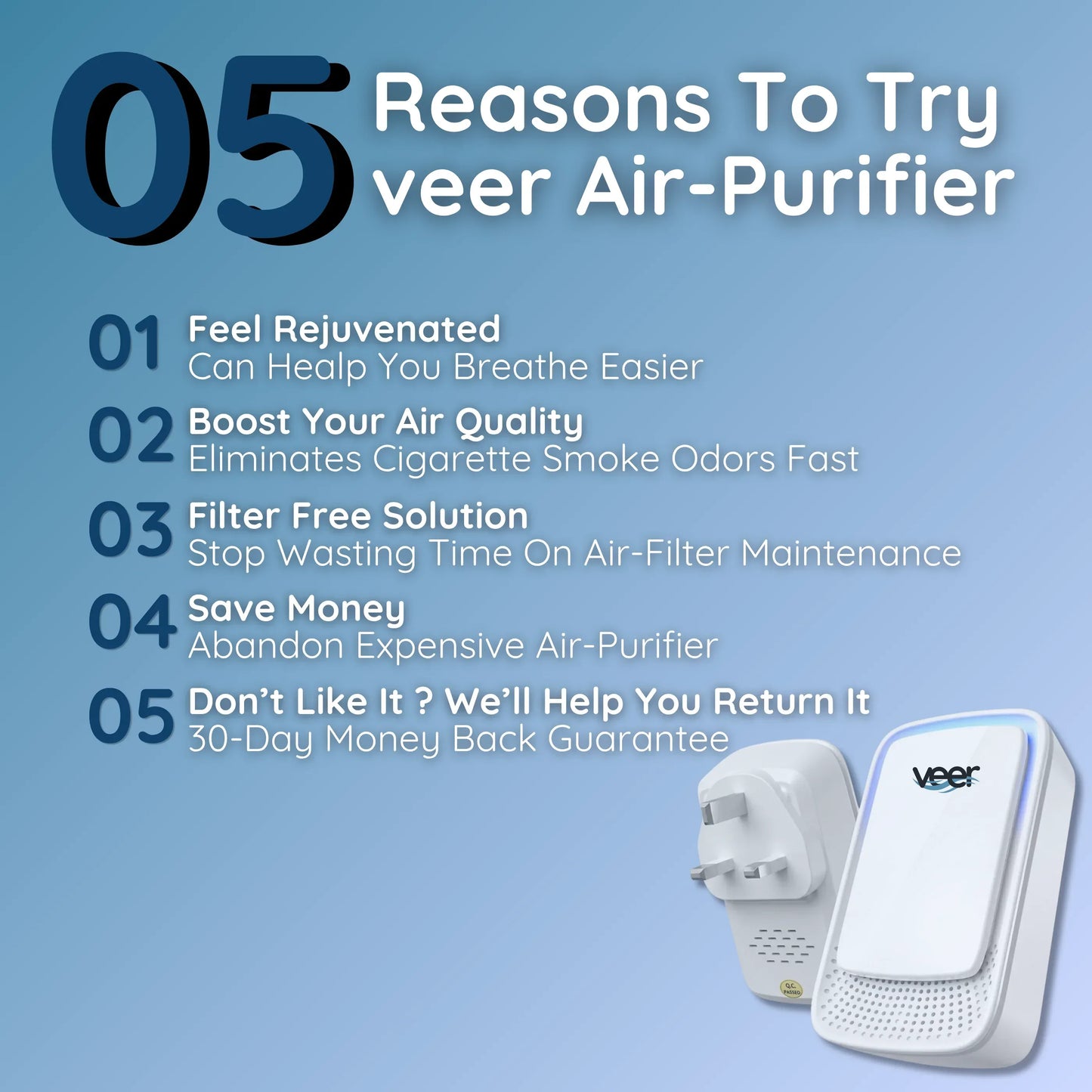 veer™ | Air Purifier That Clears Odors & Musty Air